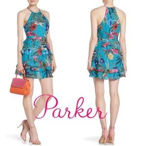 NWT Parker Floral Ruffle Mini Dress